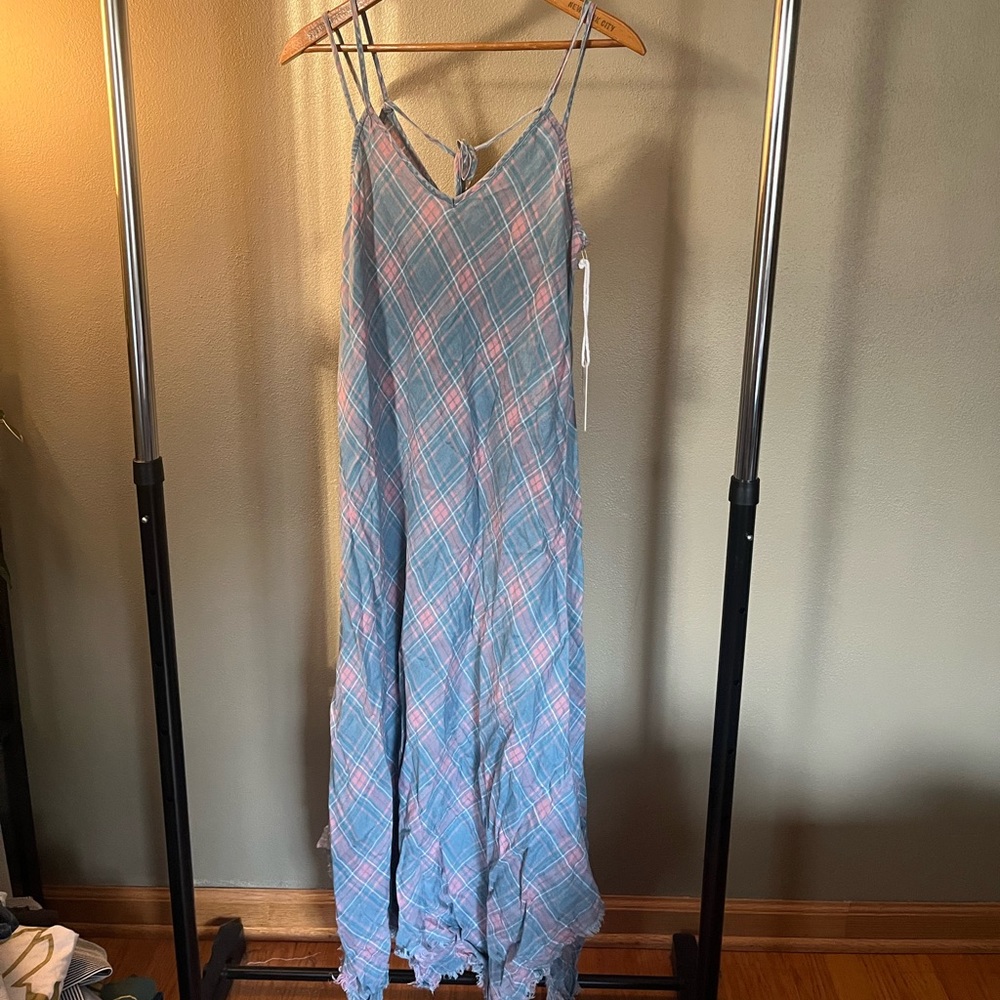 Billy T Plaid Maxi Dress NWT